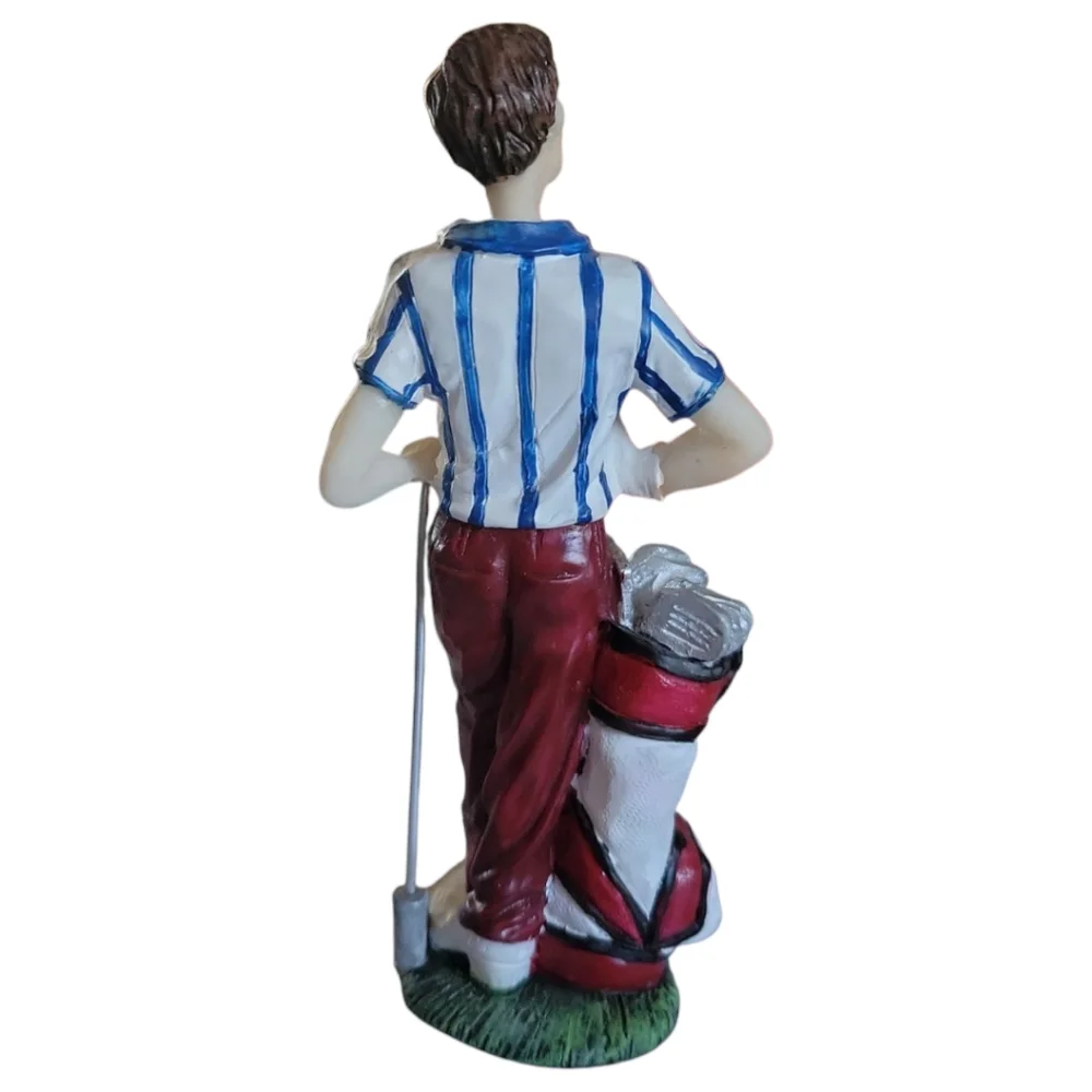 1 Golfer Figurine Statue Posing Clubs Bag K' Collections Cake Topper Collector's